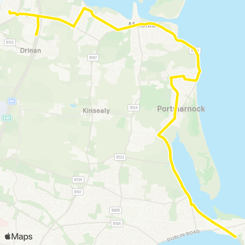 Go-Ahead Ireland Swords - Sutton map