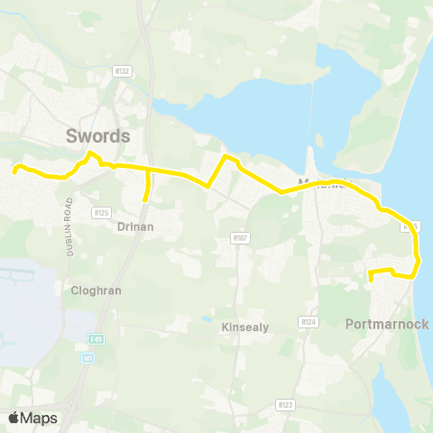 Go-Ahead Ireland Swords - Portmarnock map