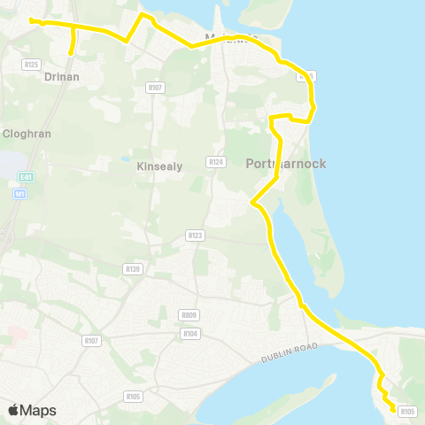 Go-Ahead Ireland Swords - Sutton map