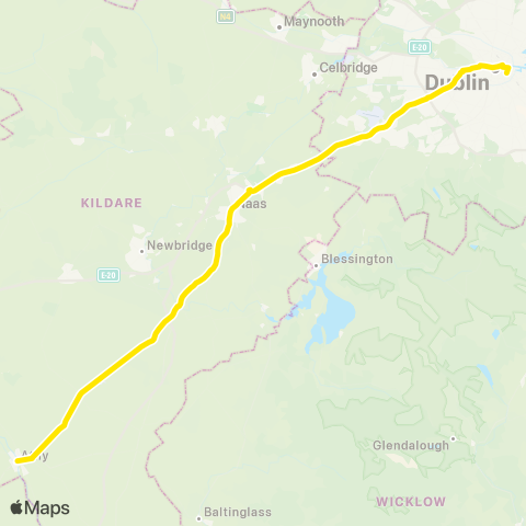 Go-Ahead Ireland Dublin - Athy map