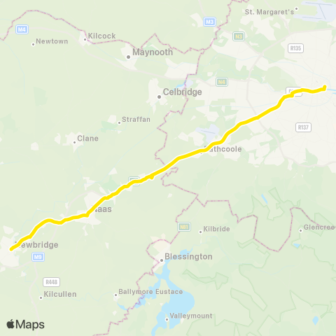 Go-Ahead Ireland Dublin - Newbridge map