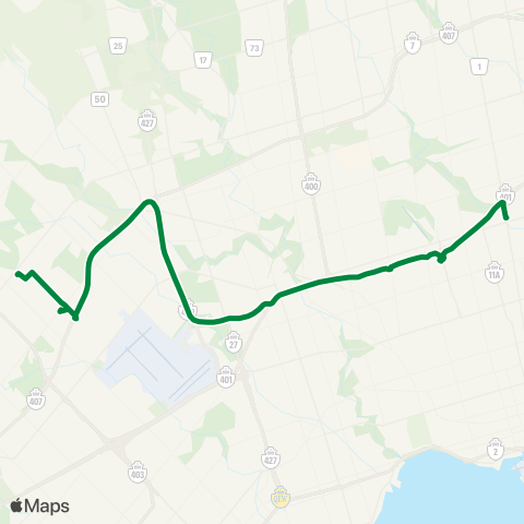GO Transit Brampton / North York Express map