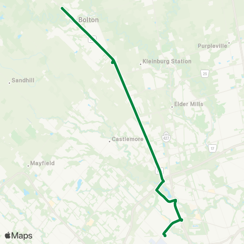 GO Transit Bolton / Malton map