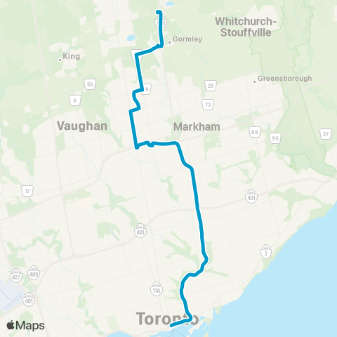 GO Transit Richmond Hill map
