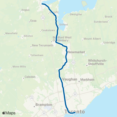 GO Transit Barrie map