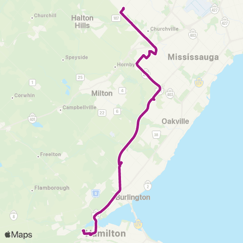 GO Transit Mount Pleasant / McMaster map