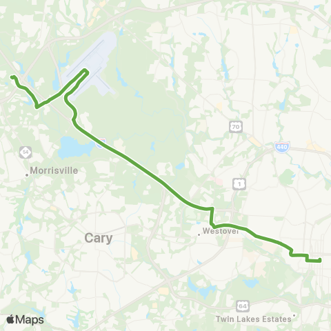 GoTriangle Route 100 map