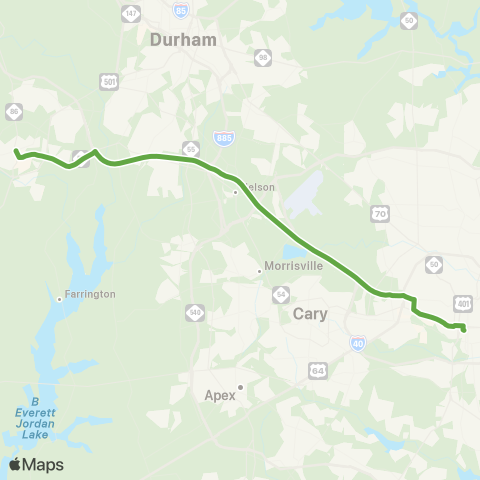 GoTriangle Route CRX map