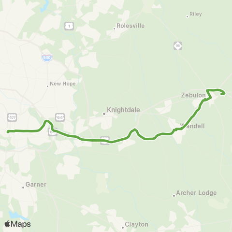 GoTriangle Route ZWX map