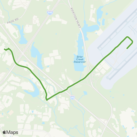 GoTriangle RDU Shuttle map