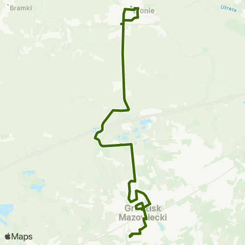 Grodziskie Przewozy Autobusowe Grodzisk Maz. Szpital — Błonie PKP map