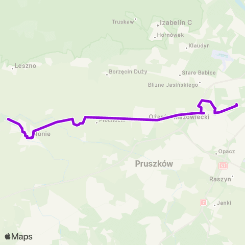 Grodziskie Przewozy Autobusowe Pass — Fort Wola map