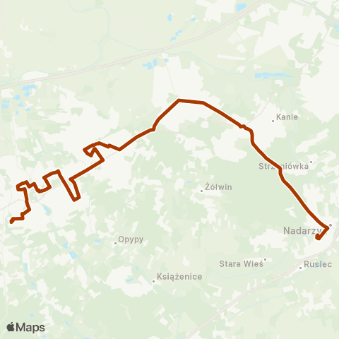Grodziskie Przewozy Autobusowe Grodzisk Maz. Szpital — Otrębusy WKD map