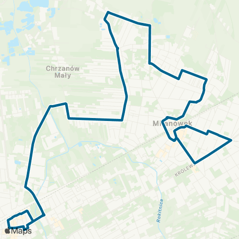 Grodziskie Przewozy Autobusowe Grodzisk Maz. Dw. PKP — Milanówek Grudów WKD map