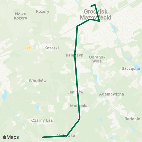 Grodziskie Przewozy Autobusowe Grodzisk Maz. Dw. PKP — Makówka Lukrecji map