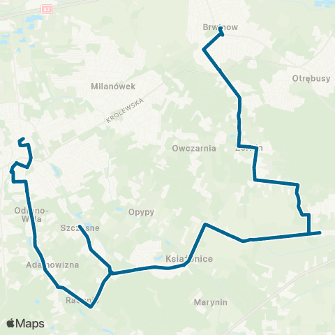 Grodziskie Przewozy Autobusowe Grodzisk Maz. Dw. PKP — Brwinów Rynek map