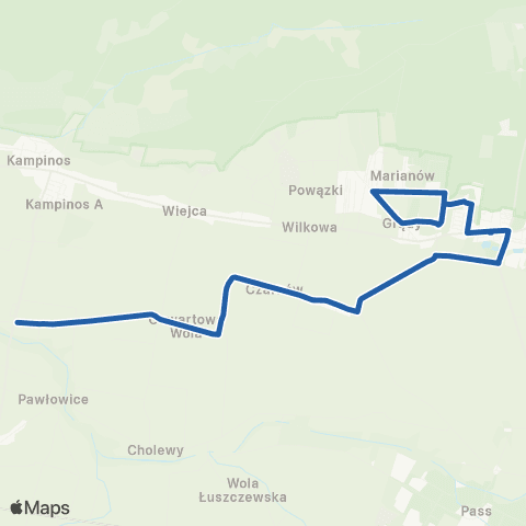 Grodziskie Przewozy Autobusowe Podkampinos Rondo — Leszno map