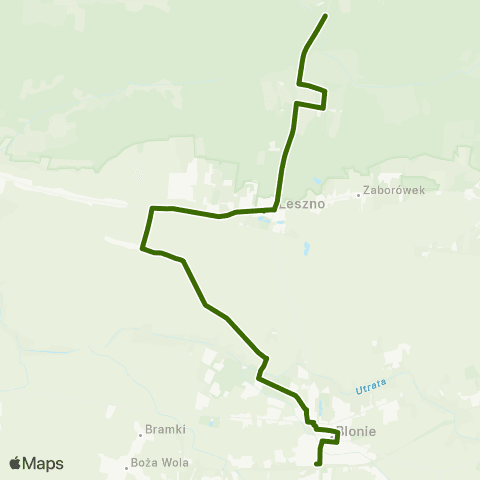 Grodziskie Przewozy Autobusowe Błonie PKP — Roztoka map
