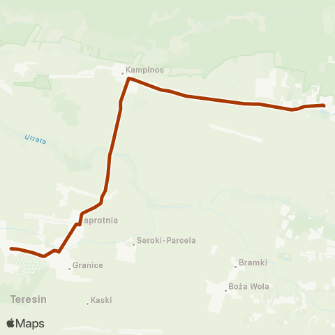 Grodziskie Przewozy Autobusowe Nowy Teresin — Leszno map
