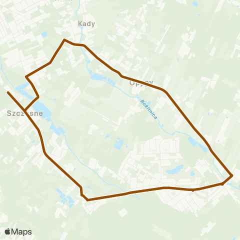 Grodziskie Przewozy Autobusowe Szczęsne Cmentarz — Książenice Batalion map