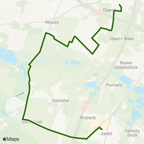 Grodziskie Przewozy Autobusowe Janki Pl. Szwedzki — Opacz WKD map