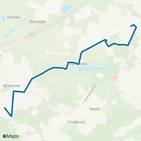 Grodziskie Przewozy Autobusowe PKP Pruszków — Brwinów Zespół Szkół Ogólnokształcących map