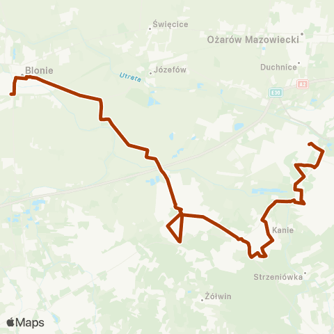 Grodziskie Przewozy Autobusowe Błonie PKP — PKP Pruszków map