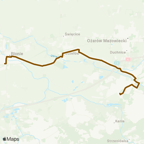 Grodziskie Przewozy Autobusowe Błonie PKP — Pruszków Akacjowa map