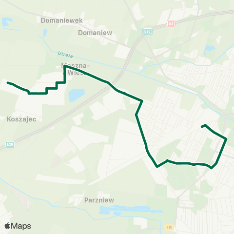 Grodziskie Przewozy Autobusowe PKP Pruszków — Moszna Park Logistyczny - Hale Zachodnie map