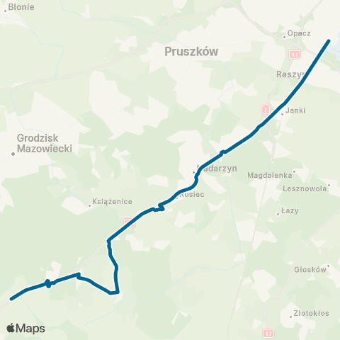 Grodziskie Przewozy Autobusowe P+R Al. Krakowska — Grzymek map