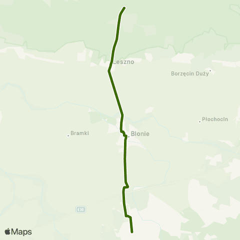 Grodziskie Przewozy Autobusowe Grodzisk Maz. Traugutta Dw. PKP — Roztoka - Kampinoski Park Narodowy map