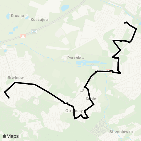 Grodziskie Przewozy Autobusowe PKP Pruszków — Brwinów Zespół Szkół Ogólnokształcących map
