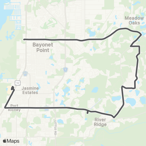 GoPasco SR 52 / US 19 (Bayonet Point) – US 19 / Gulf View Mall map