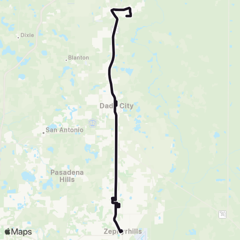 GoPasco Zephyrhills Dtwn Transfer Sta – Cummer Rd / Mudcat Grant Blvd map