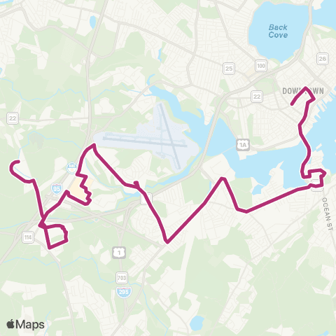 Greater Portland Metro Bus Maine Mall - Main Street map