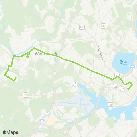 Greater Portland Metro Bus Westbrook - Brighton Ave map