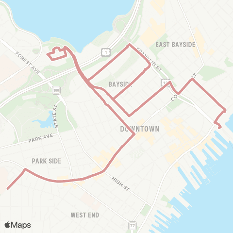 Greater Portland Metro Bus Peninsula Loop map