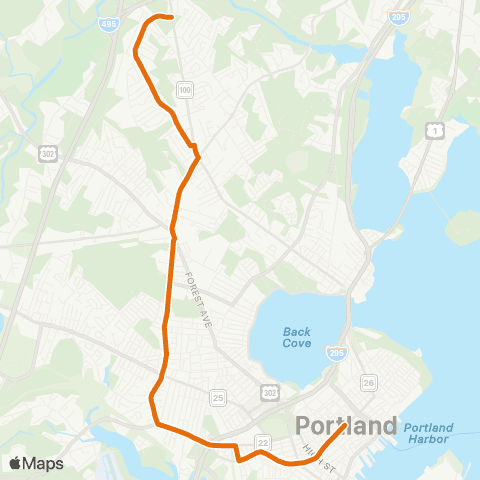 Greater Portland Metro Bus North Deering via Stevens Avenue map