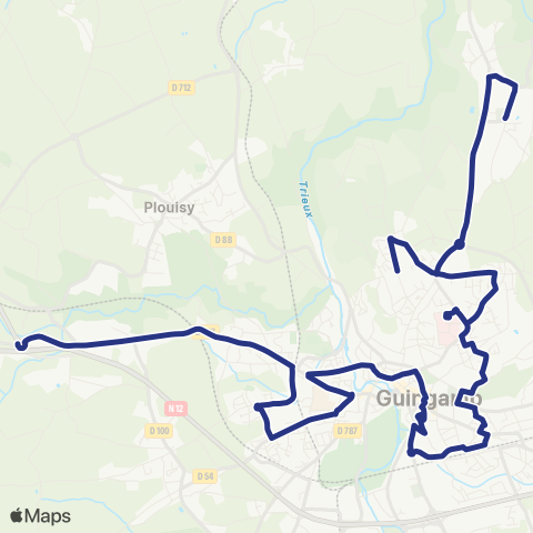 Guingamp-Paimpol Mobilité Mairie de Pabu - Gare SNCF - Aire de covoiturage map