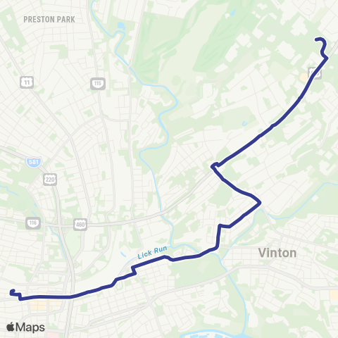 Valley Metro 32 - Blue Hills to 3rd St Station map
