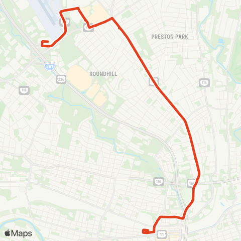 Valley Metro 22 - Valley Court to 3rd St Station map