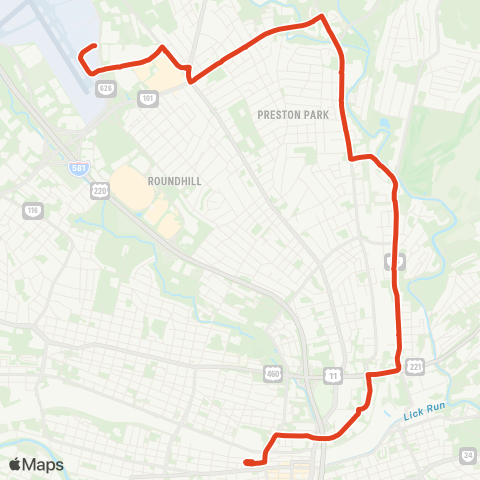 Valley Metro 26 - Airport to 3rd St Station map