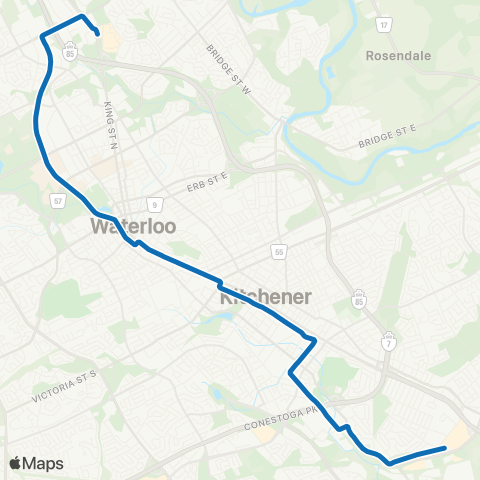 GRT ION Light Rail map