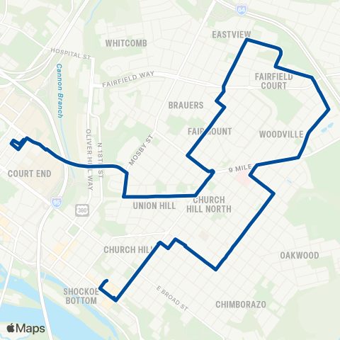 GRTC Church Hill map