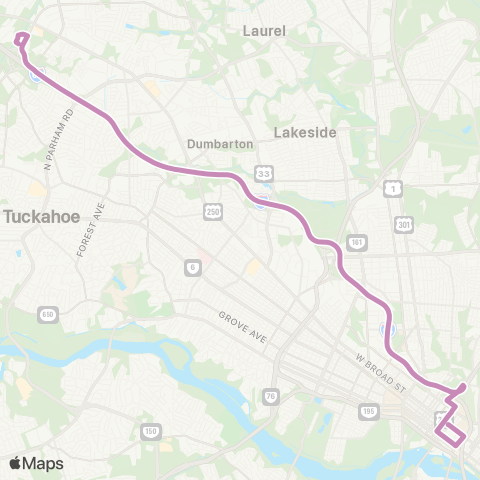 GRTC Gaskins Expres map