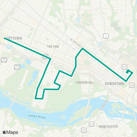 GRTC Cary / Maymont map
