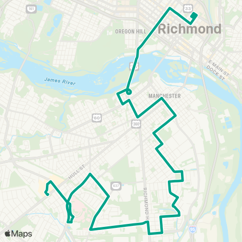 GRTC Bellemeade / Hopkins map