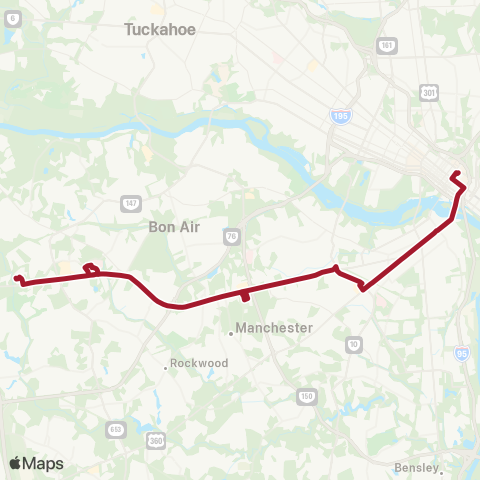 GRTC Chamberlayne / Downtown map