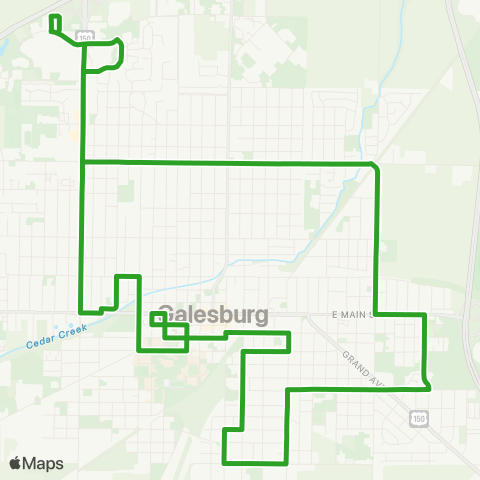 Galesburg Transit Green Central map