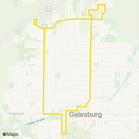 Galesburg Transit Gold Express map